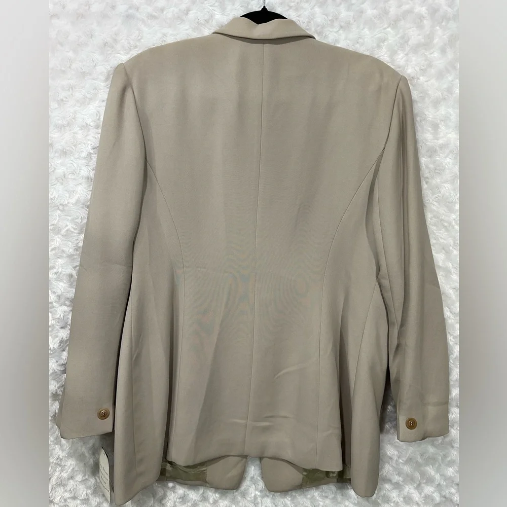 Rena Rowan Womens Taupe Colored Lined Button Closure Blazer Jacket - Picture 2 of 11